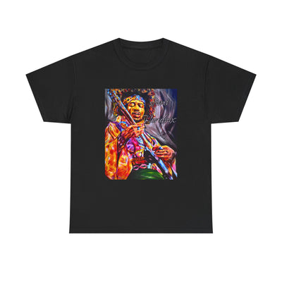 Unisex Heavy Cotton Tee - Vibrant Jimi Hendrix Graphic Tee