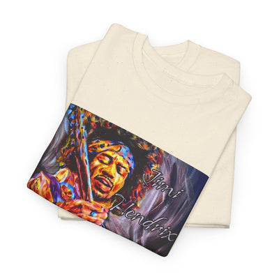 Unisex Heavy Cotton Tee - Vibrant Jimi Hendrix Graphic Tee