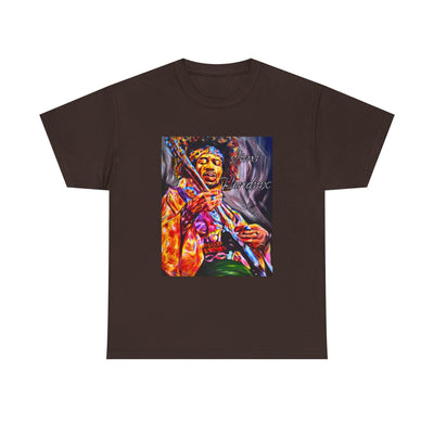 Unisex Heavy Cotton Tee - Vibrant Jimi Hendrix Graphic Tee