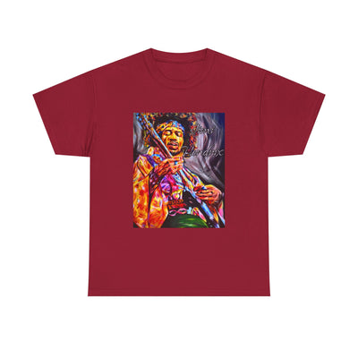 Unisex Heavy Cotton Tee - Vibrant Jimi Hendrix Graphic Tee