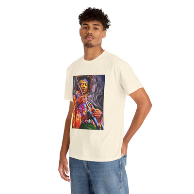 Unisex Heavy Cotton Tee - Vibrant Jimi Hendrix Graphic Tee