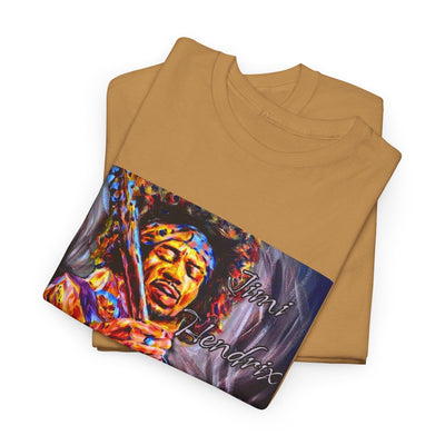 Unisex Heavy Cotton Tee - Vibrant Jimi Hendrix Graphic Tee