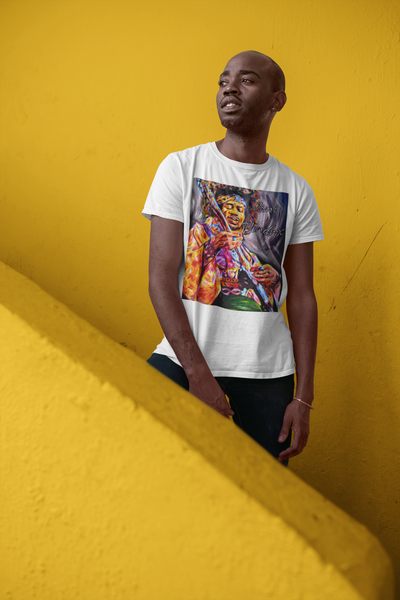Unisex Heavy Cotton Tee - Vibrant Jimi Hendrix Graphic Tee