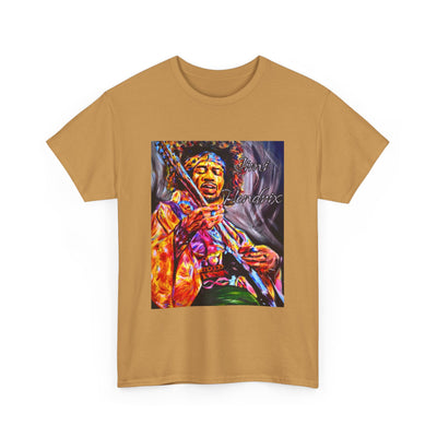 Unisex Heavy Cotton Tee - Vibrant Jimi Hendrix Graphic Tee