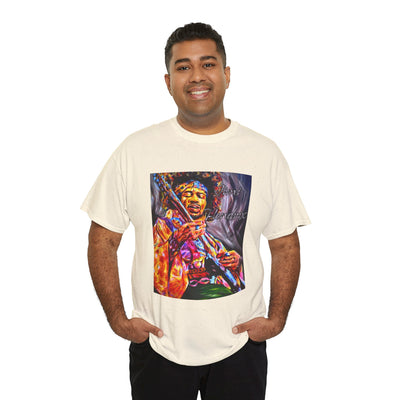 Unisex Heavy Cotton Tee - Vibrant Jimi Hendrix Graphic Tee