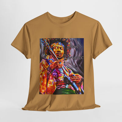 Unisex Heavy Cotton Tee - Vibrant Jimi Hendrix Graphic Tee