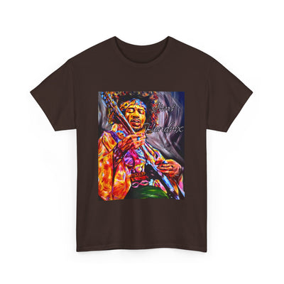 Unisex Heavy Cotton Tee - Vibrant Jimi Hendrix Graphic Tee