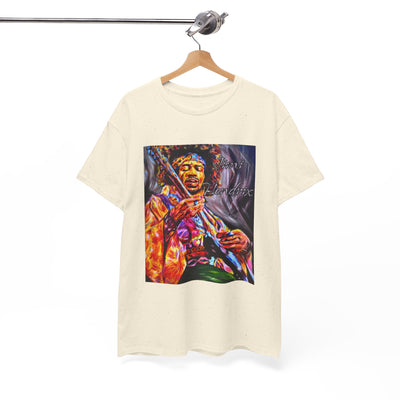 Unisex Heavy Cotton Tee - Vibrant Jimi Hendrix Graphic Tee