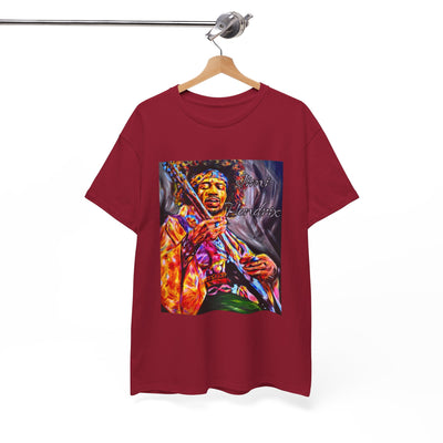 Unisex Heavy Cotton Tee - Vibrant Jimi Hendrix Graphic Tee