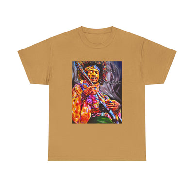 Unisex Heavy Cotton Tee - Vibrant Jimi Hendrix Graphic Tee