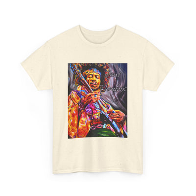 Unisex Heavy Cotton Tee - Vibrant Jimi Hendrix Graphic Tee